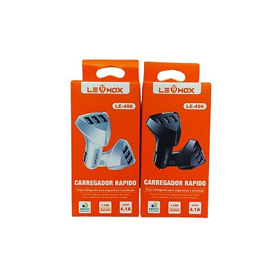 Carregador Universal Com 3 Entrada Usb e Sem Cabo LE-496