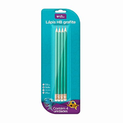 LAPIS HB VERDE GRAFITE C/ BORRACHA C/ 4 UND