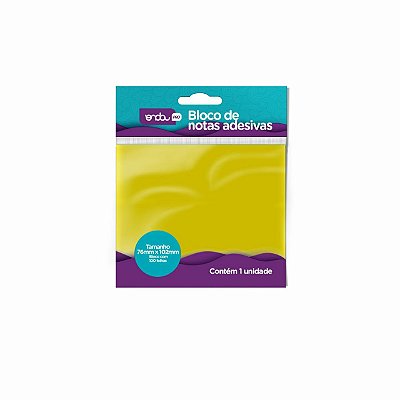 BLOCO NOTAS ADESIVAS AMARELO 76X102MM UND