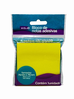 BLOCO NOTAS ADESIVAS AMARELO 76MMX76MM UND