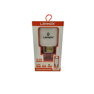 Carregador P/Celular C/2 Entr. Usb e Cabo Type-C LE-485-4 TYPEC