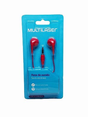 Fone De Ouvido Earphone Play Vermelho Ph315