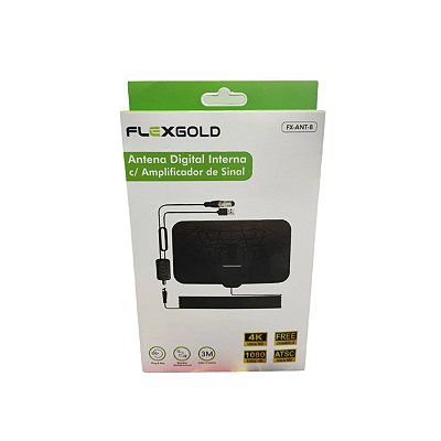 Antena Digital Interna Com Amplificador de Sinal FX-ANT-8