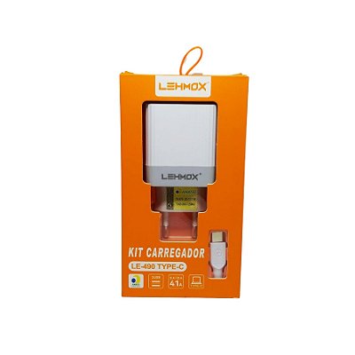 Carregador Com 2 Entradas Usb LE-490 Type-C