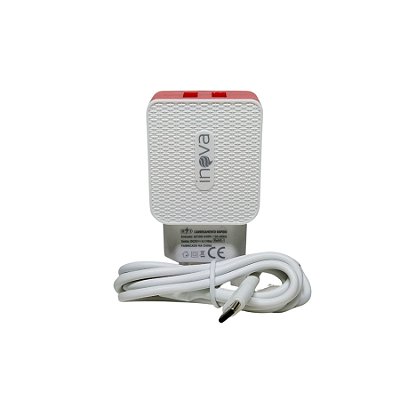 Carregador de Tomada Com 2 Saidas Usb 4.1A Type-C