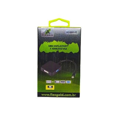 Adaptador Mini Dp X Hdmi X Vga X Dvi 3x1 Xc-Adp-27