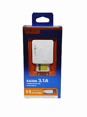 Carregador de Acumuladores Eletricos V8 Micro Usb 3.1A KV-9008S