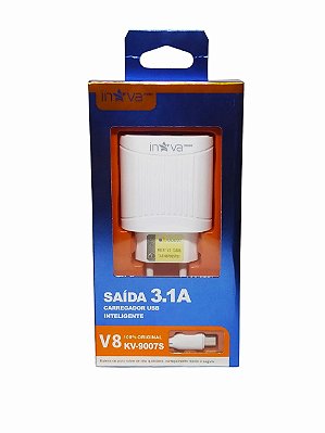Carregador de Acumuladores Eletricos V8 Micro Usb 3.1A KV-9007S