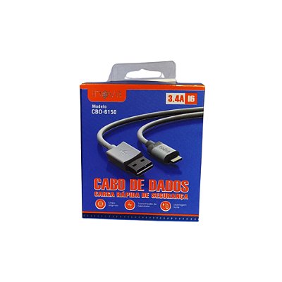 Cabo de Dados Micro Usb I6 3.4A 1,2mt CBO-6150