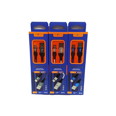 Cabo de Dados Micro Usb Tipo-C 3.4A 1mt