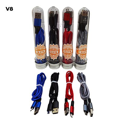 Cabo Micro Usb V8 / Type-C e IPH (Tubete Kts)