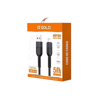 Cabo Usb Para IOS Lightning Rapido 5.0A 1mt CB103-2