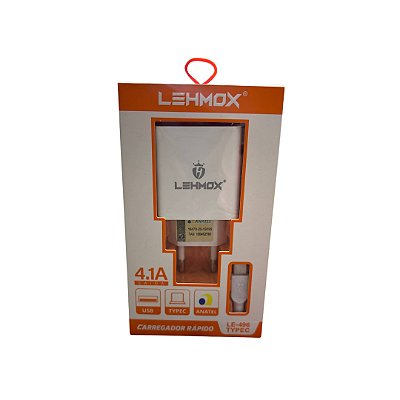 Carregador de Celular C/2 Entrada Usb e Cabo Type-C Le-496 Typec
