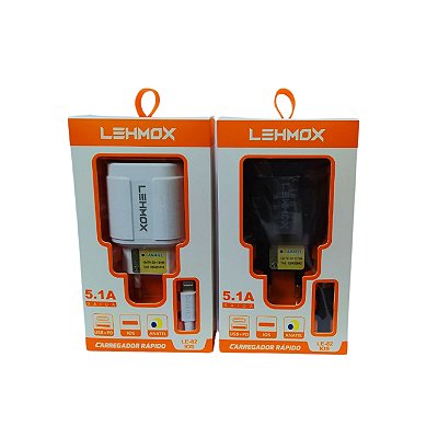 Carregador Com 2 Entradas Usb+PD C/ Conexão Lightning LE-82 IOS