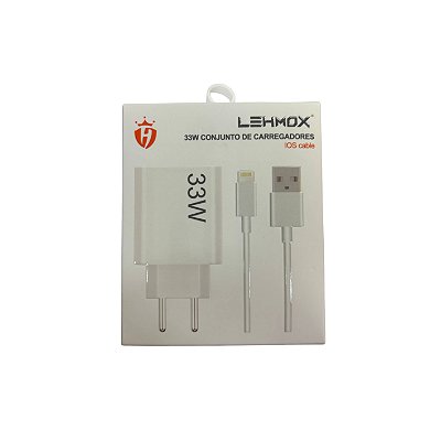 Carregador de Celular C/1 Entrada USB e Cabo USB x Lightning LE-407 IOS