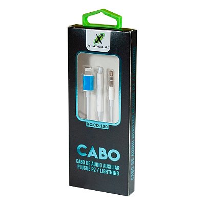 Cabo de Audio Auxiliar Plugue P2 x Lightning XC-CD-100
