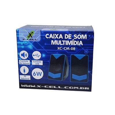Conjunto C/2 Caixa de Som P/ Computador XC-CM-08