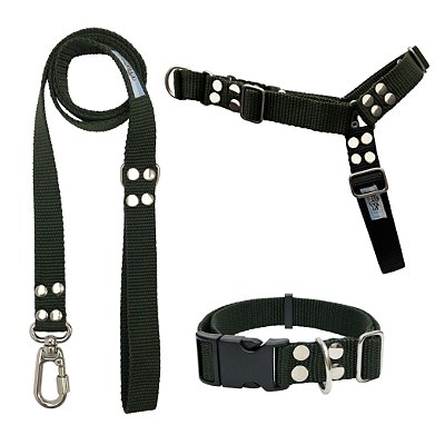 KIT ANTI PUXÃO - NYLON - VERDE MUSGO E PRETO