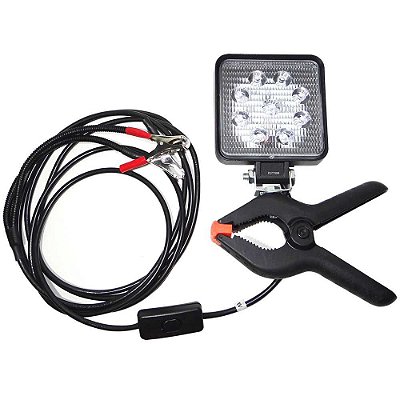 Refletor Farol de mão tipo Ciribim Quadrado c/ 9 Super leds