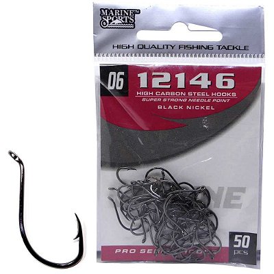 Anzol Marine Sports 12146 n. 06 Black Nickel com 50