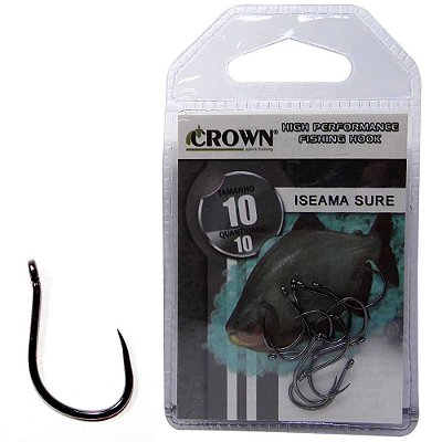 Anzol Crown Iseama Sure Black 10 c/ 10 un.