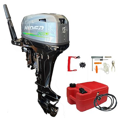 Motor de popa Hidea 15 HP PRO 2T - P. Rural ou CNPJ - Exceto SP