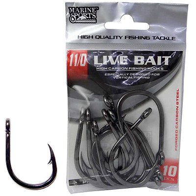 Anzol Marine Sports Live Bait 11/0 com 10 un.