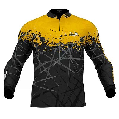 Camiseta de Pesca Presa Viva Tucunaré Amarelo 02 M