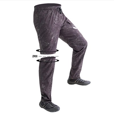 Calça de pesca vira-bermuda Mar Negro Combat Preta G2
