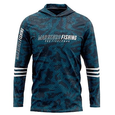Camiseta Capuz Mar Negro Estonada Azul G