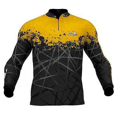 Camiseta de Pesca Presa Viva Tucunaré Amarelo 02 P