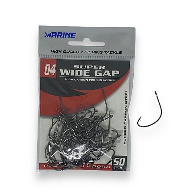 Anzol Marine Sports Super Wide Gap CP 04 com 50 unid. Preto