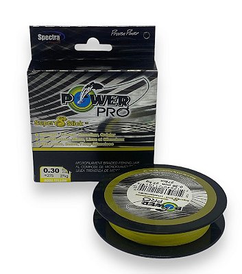 Linha multifilamento Power Pro Super 8 Slick 8x 0,35mm 275m 33kg Amarela