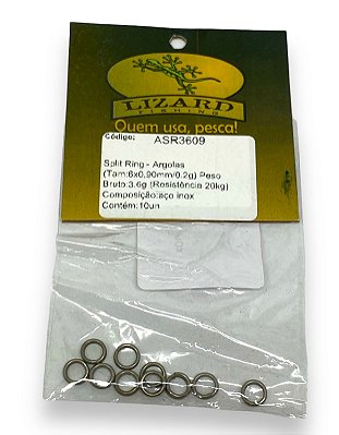 Argola em aço inox Split Ring 6x0,90mm c/ 10