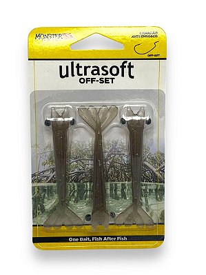 Isca Monster 3X Soft Ultrasoft CAMARÕES ULTRA SOFT OFFSET 9CM - NATURAL 3UN