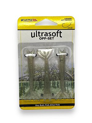 Isca Monster 3X Soft Ultrasoft CAMARÕES ULTRA SOFT OFFSET 9CM - LIVE BAIT 3UN