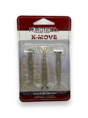 Isca Monster 3X Soft CAMARÕES X-MOVE 9CM - LIVE BAIT 3UN