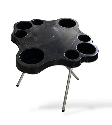 Mesa Rio Mar petisqueira com pés em aluminio praia - mar preta