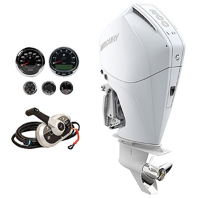 Motor de popa Mercury 200 HP EFI V6 XL 25" Branco Comando mecânico - Preço para CNPJ ou Produtor Rural