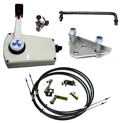 Kit de adaptação motor Mercury 8 / 9.9 hp manual para comando a distância, completo com cabo de comando 12 pés.