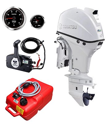 MOTOR DE POPA TOHATSU MFS60AWETL – 60 HP 4 TEMPOS COM COMANDO À DISTÂNCIA, PARTIDA ELÉTRICA, RABETA LONGA E POWER TRIM BRANCO - PREÇO P. RURAL E PJ