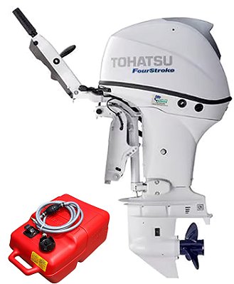 MOTOR DE POPA TOHATSU 50HP 4T MFS50AWETL ELÉTRICO COM MANCHE E POWER TRIM BRANCO - PREÇO P. RURAL E PJ