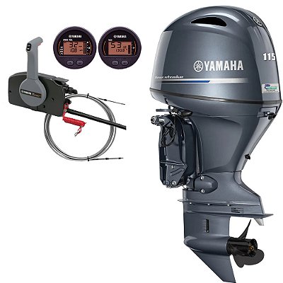 Motor de popa Yamaha 115 HP 4T BETL Elétrico com comando -  Preço Pessoa Física