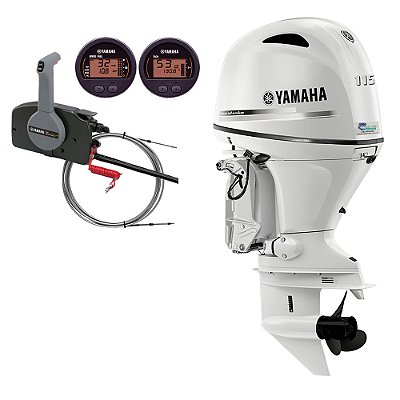 Motor de popa Yamaha 115 HP 4T BET2L Branco Elétrico com comando -  Preço Pessoa Física