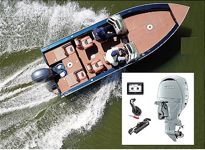 Conjunto Barco Levefort Marajó Matrix 19 Freestyle Special Series+ Yamaha 200 HP 4T NST2L Branco + Acessórios de montagem - Preço motor para PJ ou Produtor Rural