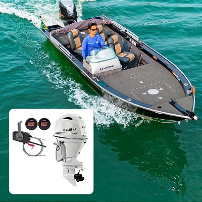 Conjunto Barco Levefort Marajó Master 19 Freestyle Special Series+ Yamaha 115 HP 4T Branco + Acessórios de montagem - Preço motor para PJ ou Produtor Rural