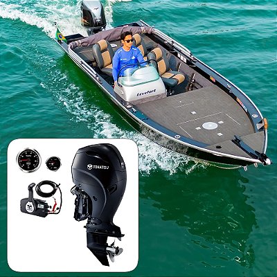 Conjunto Barco Levefort Marajó Master 19 Freestyle Special Series+ Tohatsu 115 HP 4T+ Acessórios de montagem