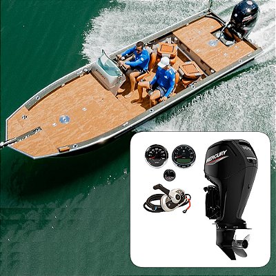 Barco Levefort Apolus Large Freestyle Special Series+ Mercury 100 HP 4T+ Carreta Rodoviária+ Acessórios de montagem - Preço motor para PJ ou Produtor Rural