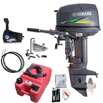 Motor de popa Yamaha 30HP 2T HWHS Partida elétrica + Kit Adaptação de comando a distância - Faturamento INSCRIÇÃO ESTADUAL E PRODUTOR RURAL REGIÃO NORTE, NORDESTE E CENTRO-OESTE