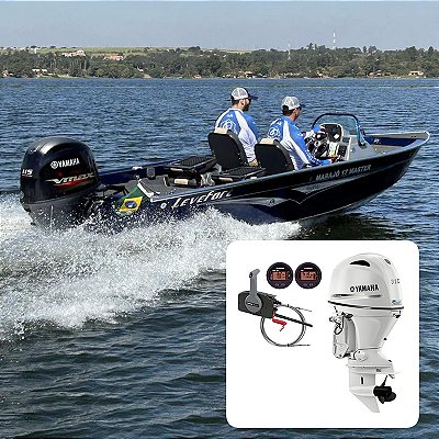 Barco Levefort Marajó Master 17 Freestyle Special Series+ Yamaha 115 Branco HP 4T Elétrico Power Trim - Fat. PJ+ Carreta Rodoviária+ Acessórios de montagem